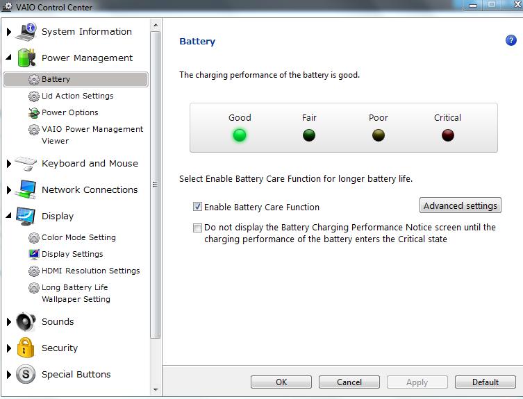 Reset Sony Vaio Laptop Battery life extender from 80% to 100% | Breeze ...